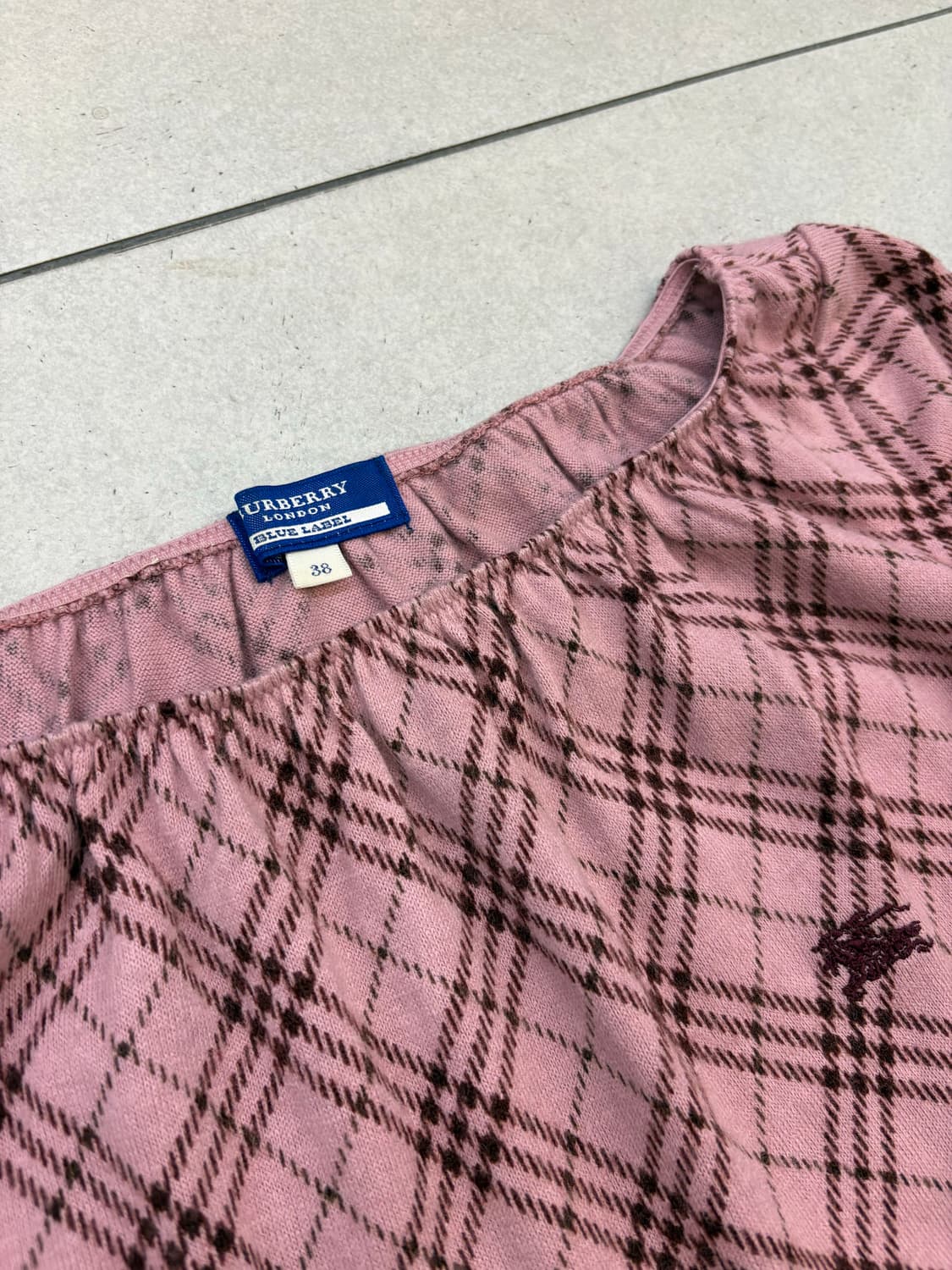 [ 36 ] 버버리 핑크 노바체크 퍼프 블라우스 상품이미지4