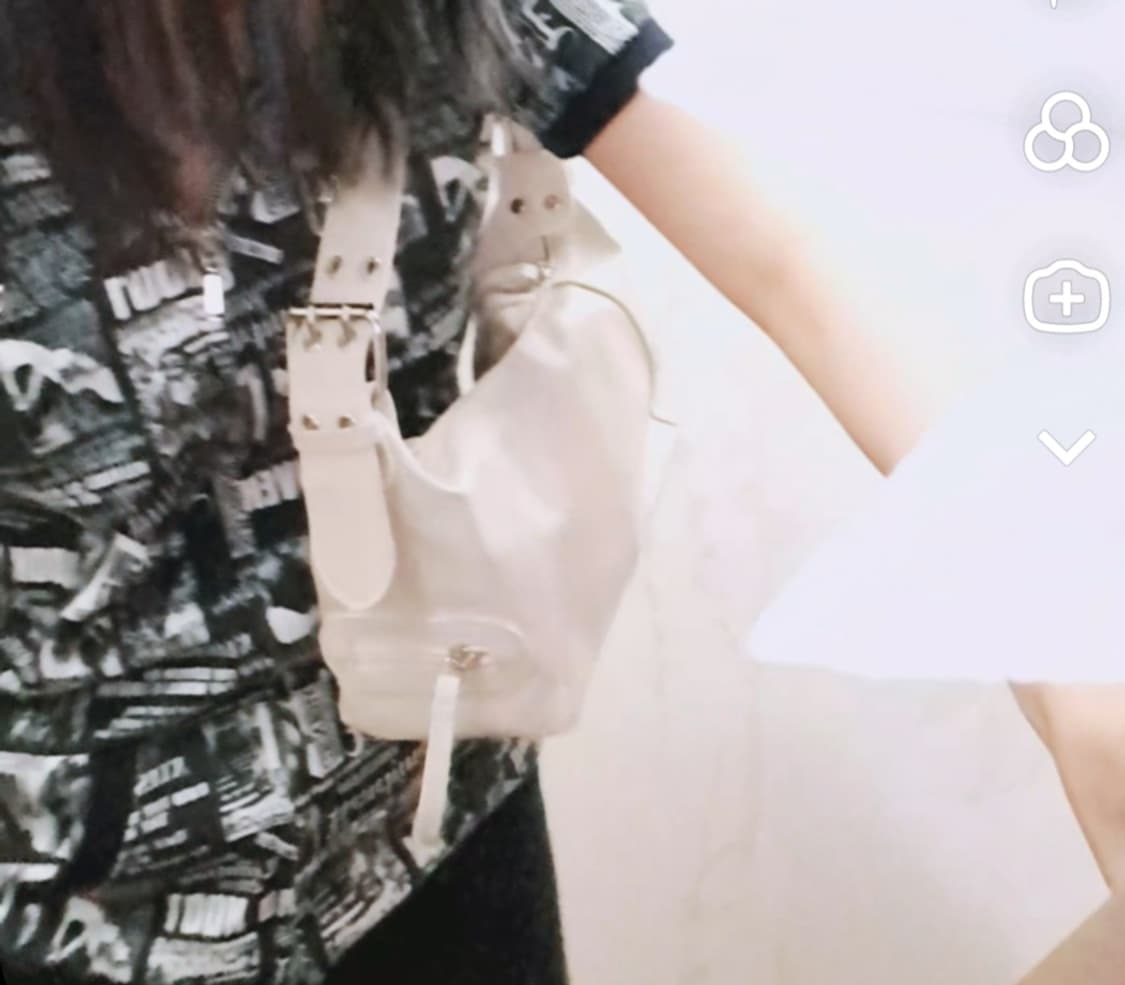 락시크 펑크 y2k 레더 숄더백 아이보리 상품이미지2