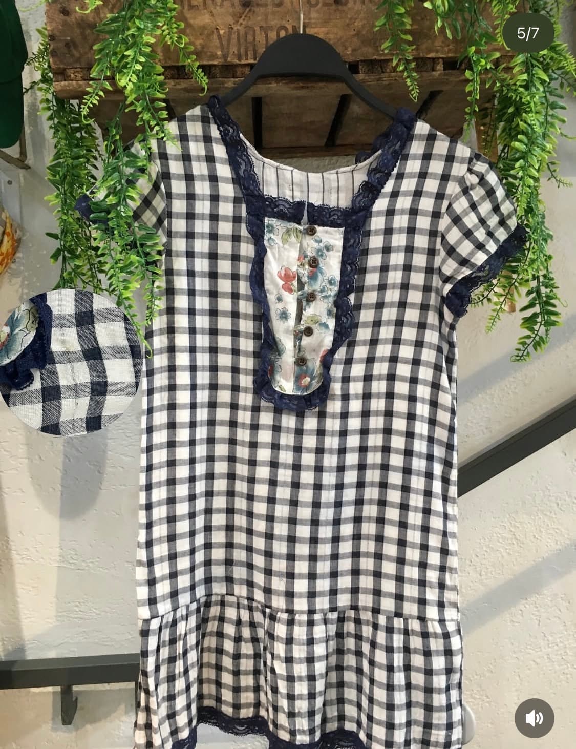 빈티지 블루 체크 하구미 모리 코디세트 상품이미지5