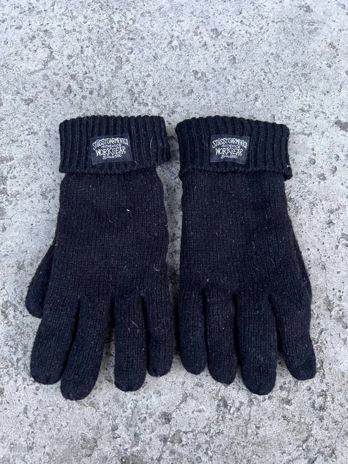  90s 스투시 가먼트코 오센틱 워크기어 니트 장갑 상품이미지2