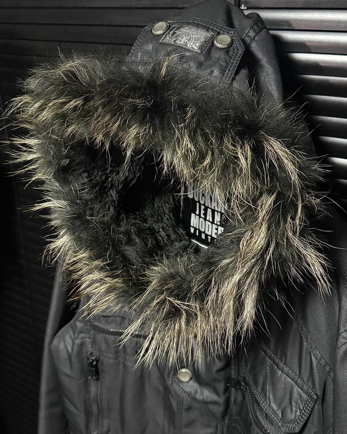 버커루 라쿤퍼 코팅 데님 패디드 야상 점퍼 n3b 개파카 고스 펑크 갸루 상품이미지4