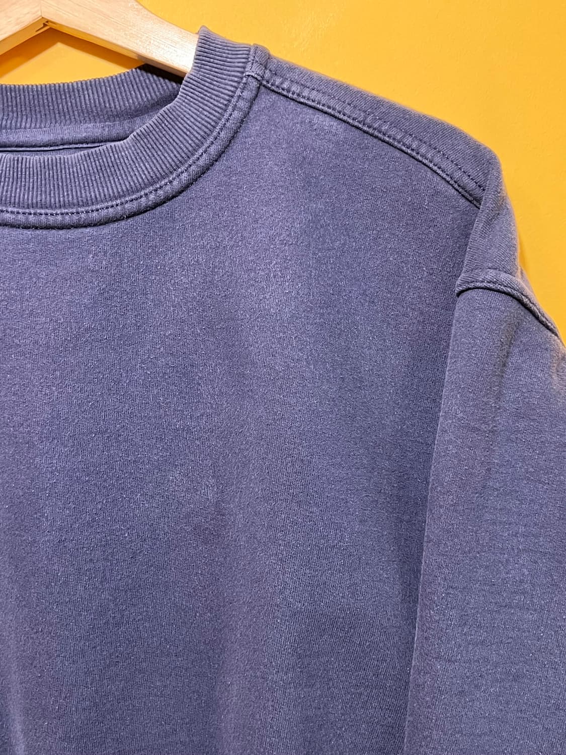 90's [L] PLUMA 러셀 무지 스웻셔츠 블루 네이비 코튼 상품이미지4