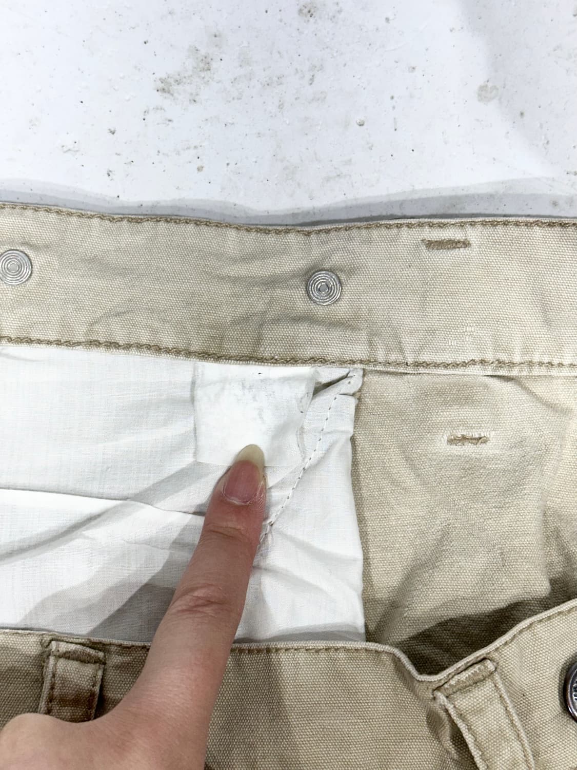 빈티지 베이지 더블니 카펜터 망치 주머니 와이드 팬츠 상품이미지7