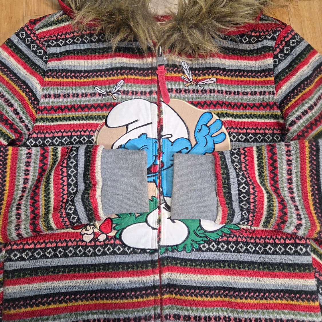 WHOLE HAUSS 홀하우스 스머프 노르딕 니트 퍼후드 집업 (M) 상품이미지3