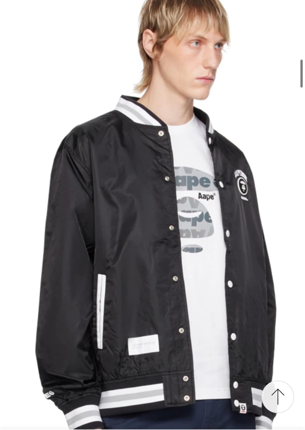 AAPE 스냅버튼 보머 자켓 블랙 L 상품이미지1