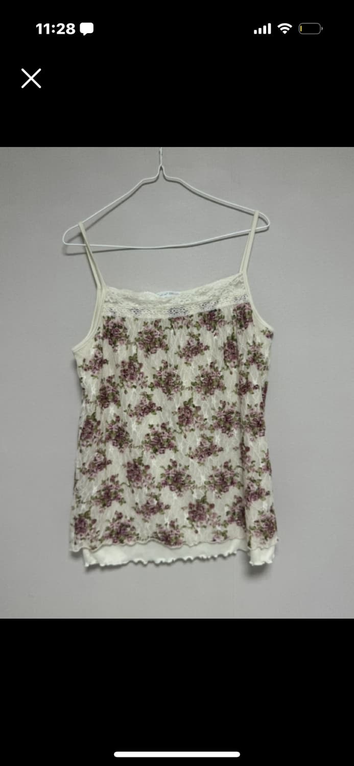 모리걸 레이스 플라워 패턴 나시 상품이미지1