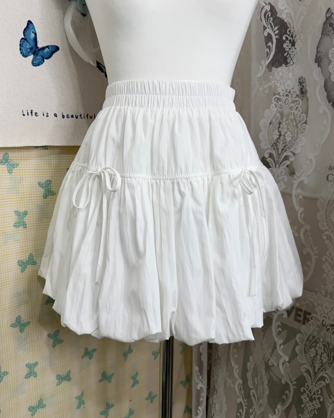 화이트 & 베이지 케이프 니트 숏 세트 🪽 상품이미지10