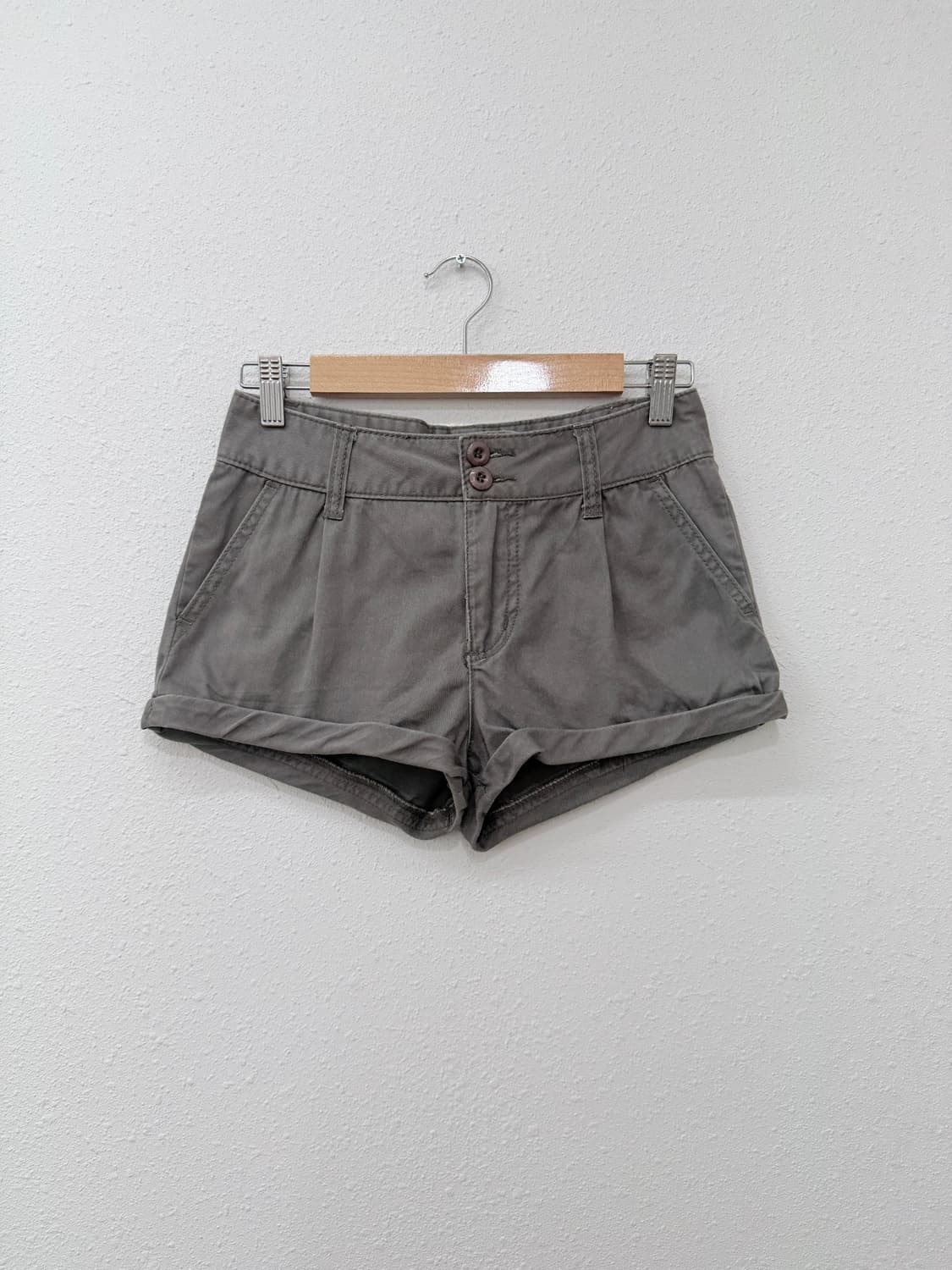 빈티지 브라운 그레이 벨트 숏 팬츠 상품이미지1