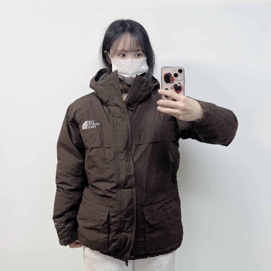 노스페이스 하이벤트 구스다운 후드 점퍼 브라운 상품이미지1