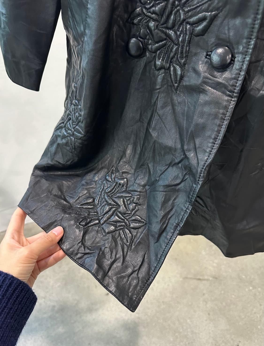 빈티지 플라워 가죽자켓 상품이미지2