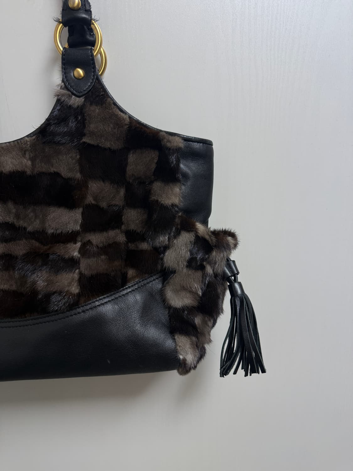 빈티지 리얼 밍크 퍼 테슬 토트백 상품이미지2