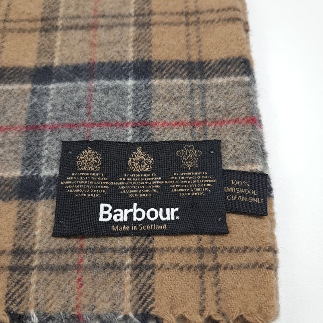 MX651 바버 90s 스코틀랜드판 램스울 타탄 카멜 머플러 목도리 상품이미지5
