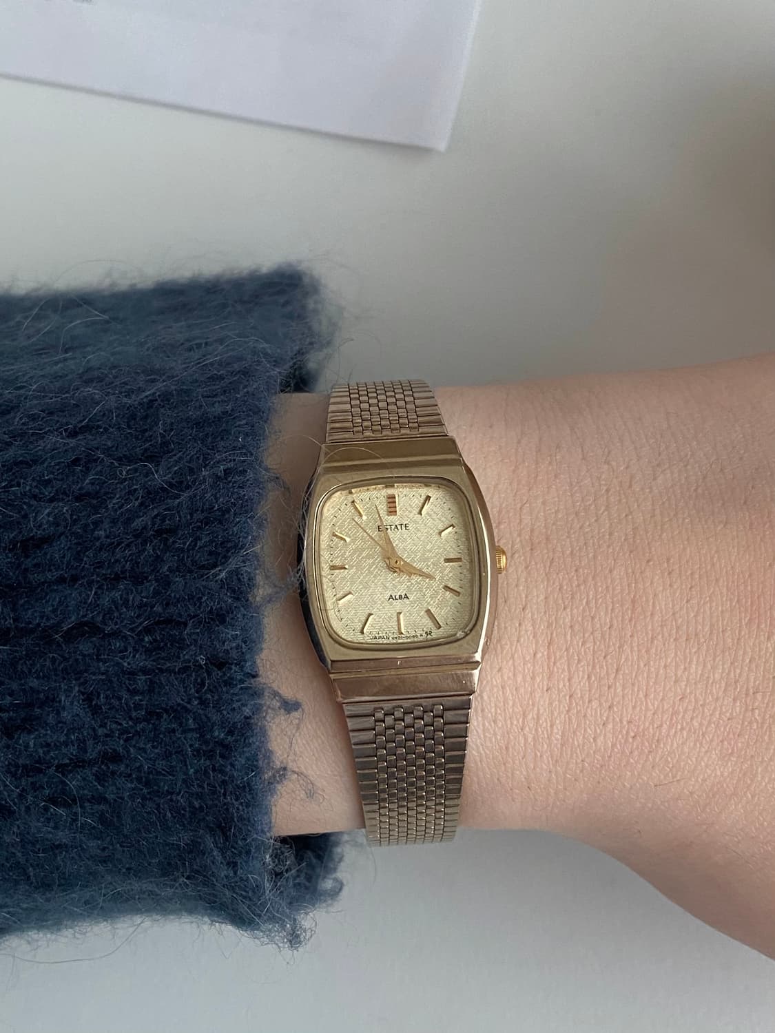 Seiko 세이코 알바 AlBA ESTATE 샴페인 골드 스퀘어 쿼츠 상품이미지7