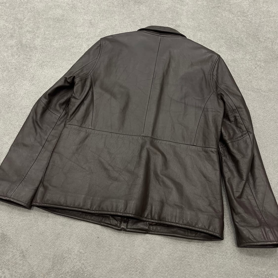 L 빈티지 소가죽 집업레더 자켓 상품이미지4