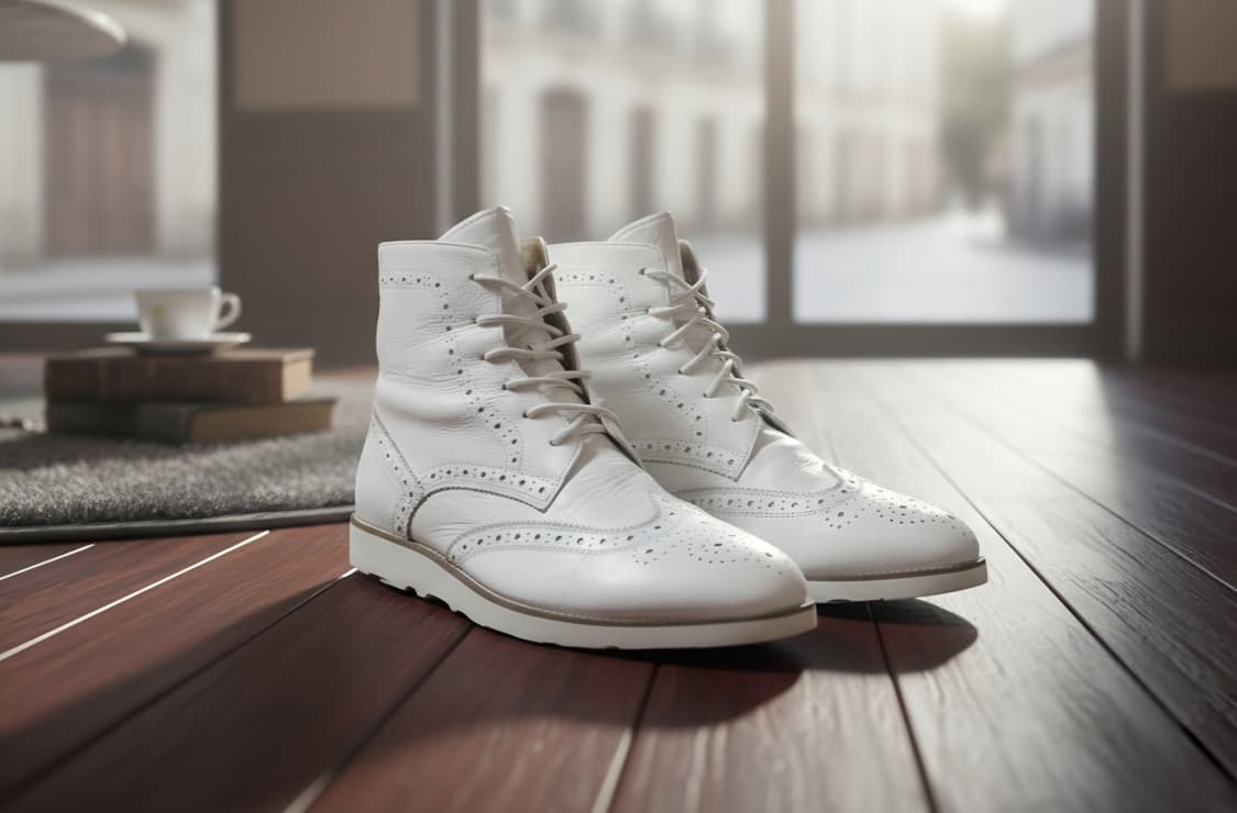 스카르파(SCARPA) 화이트 윙팁 수제 가죽 부츠 (265) 상품이미지1