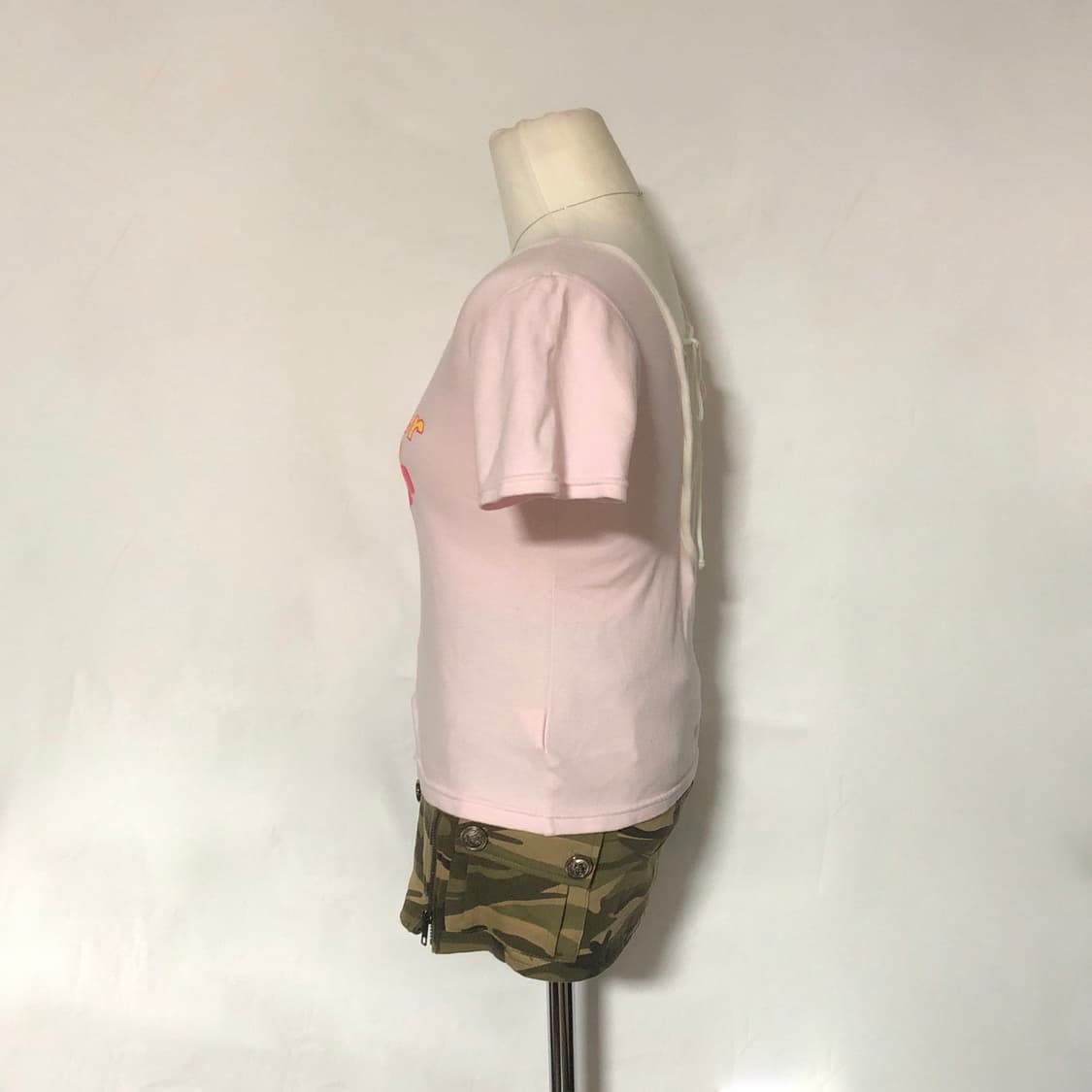 히비스커스 레이스업 티셔츠 핑크 상품이미지7