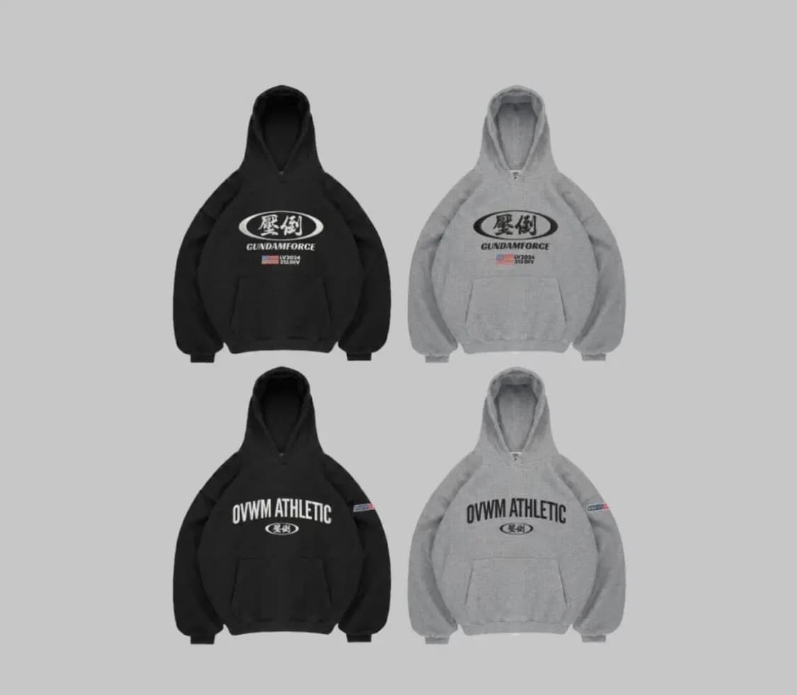 압도 후드티 새상품 (와플) 성조기 1사이즈 그레이 상품이미지1