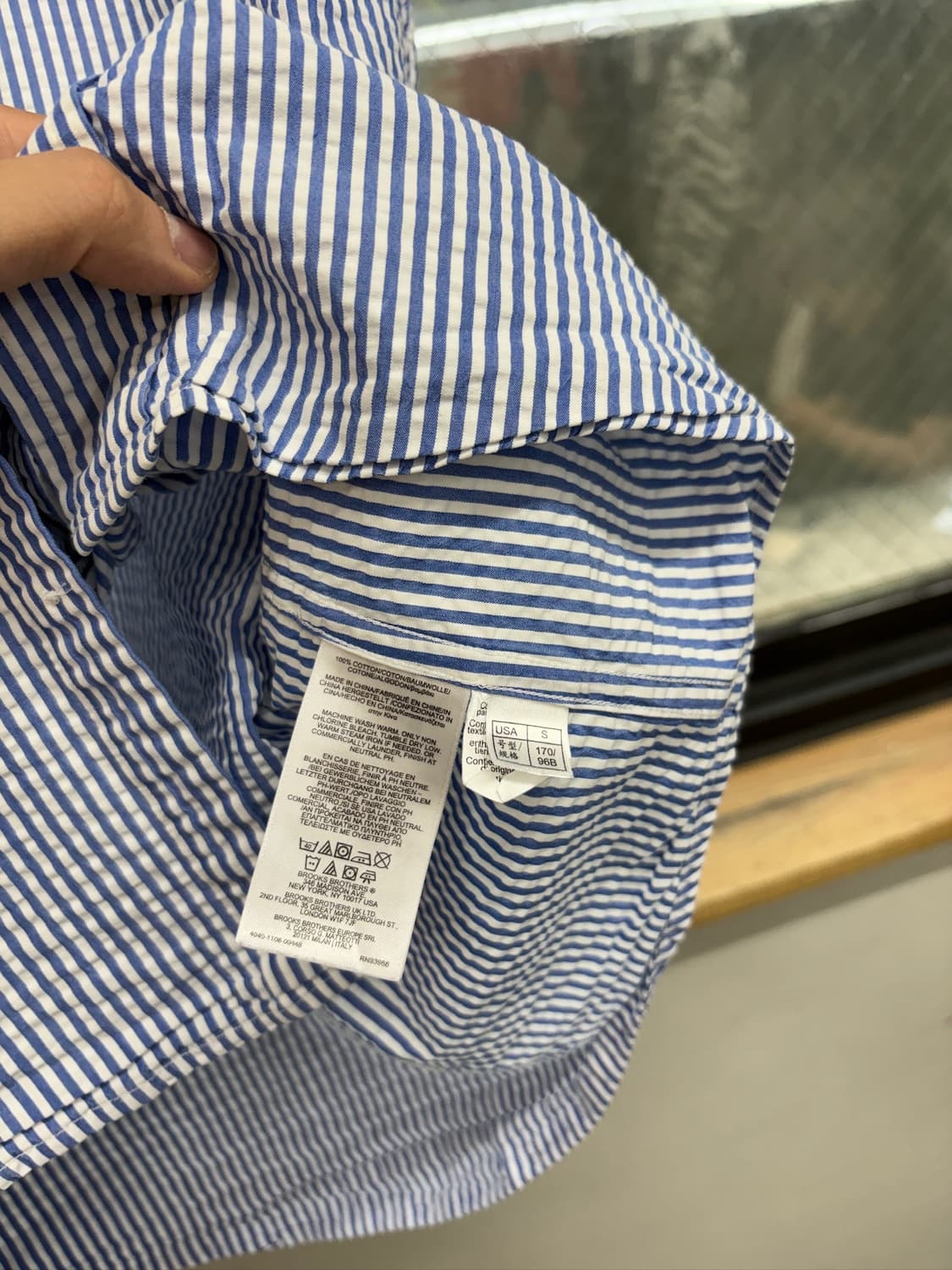 Brooks Brothers 브룩스브라더스 코튼시어서커스트라이프 반팔셔츠 상품이미지6