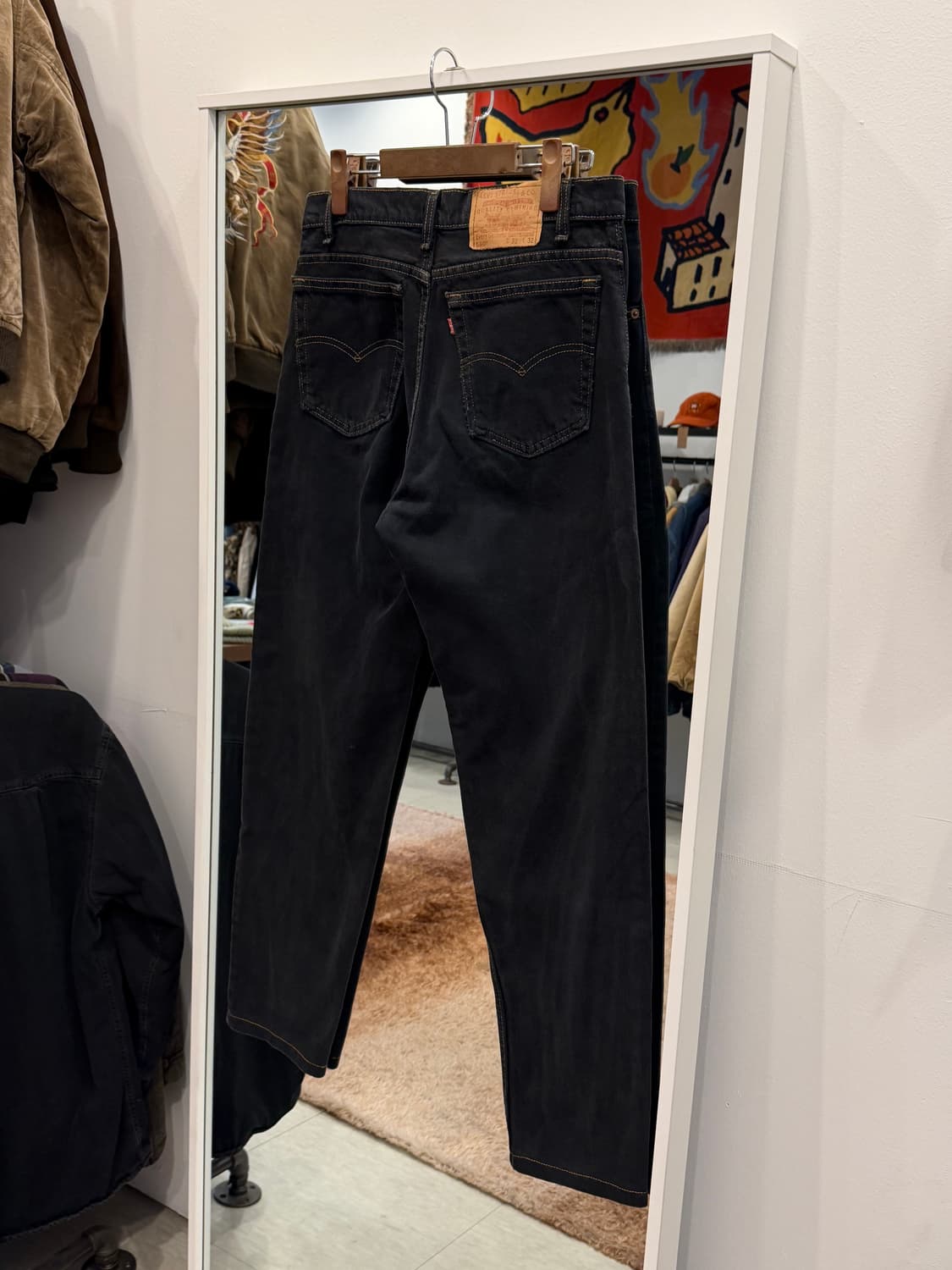 90s Levis 리바이스 550 흑청 데님 팬츠 (31) (USA) 상품이미지5