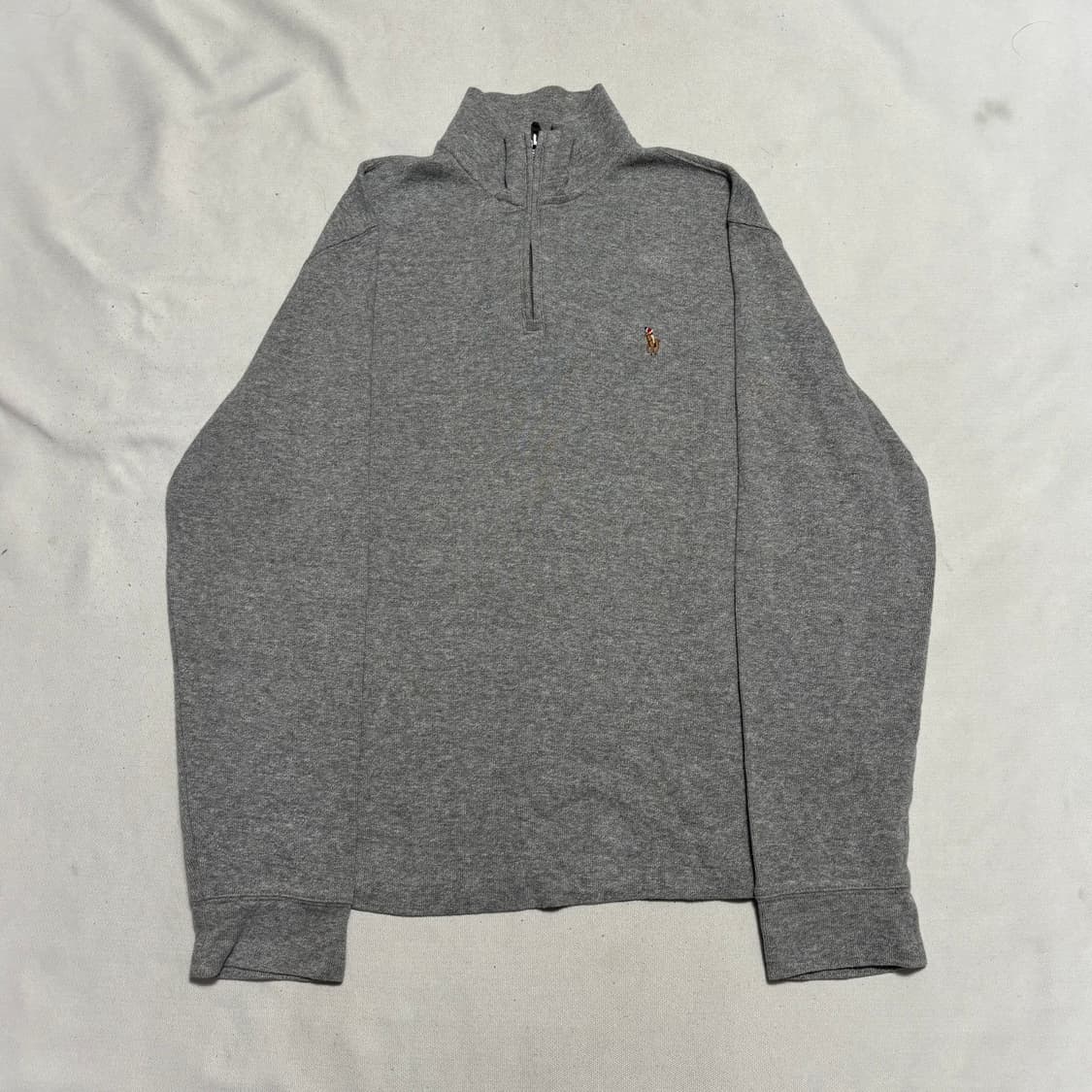 S 폴로랄프로렌 멀티 포니 코튼 그레이 반집업 니트 상품이미지2
