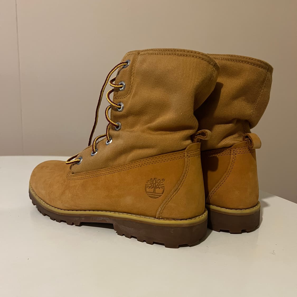 레더 텍스타일 롤 탑 부츠  상품이미지3