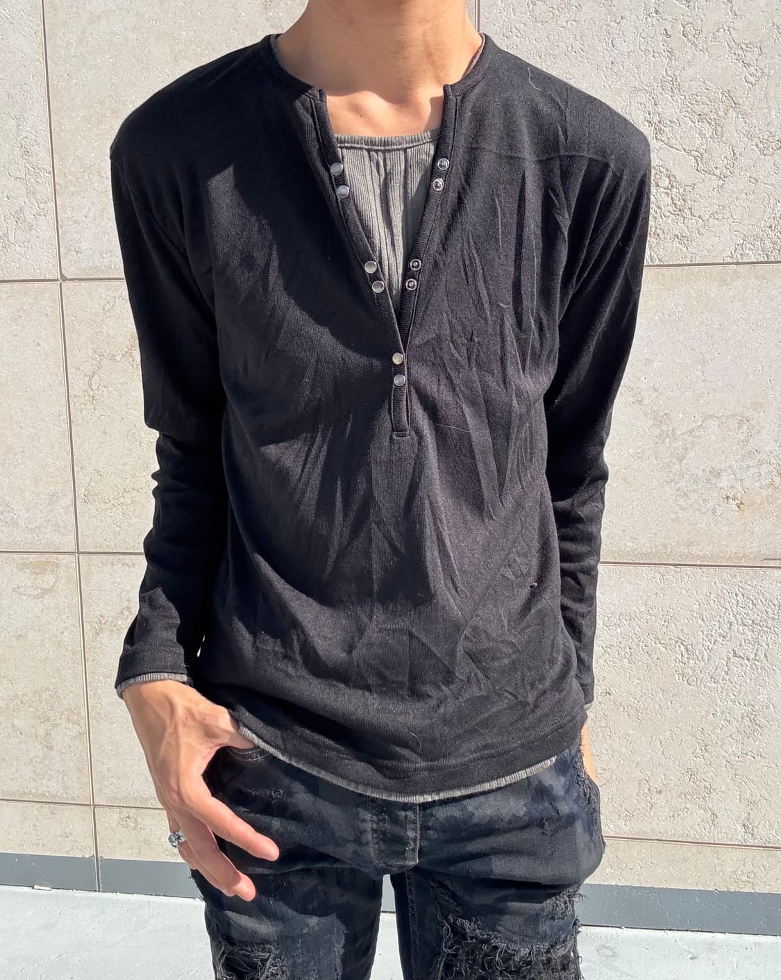 “Vintage”Minimal Design Khaki Layered Mu 상품이미지7