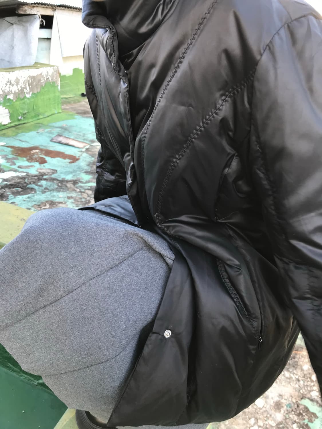 블랙 스티치 라이트 패딩 상품이미지6