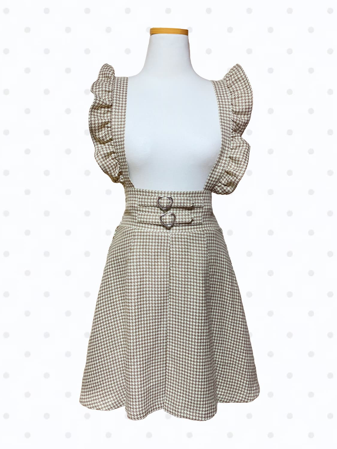 🤎(새상품)앙크루즈 라떼갸루 하트버클 서스펜더 원피스 스커트 상품이미지2