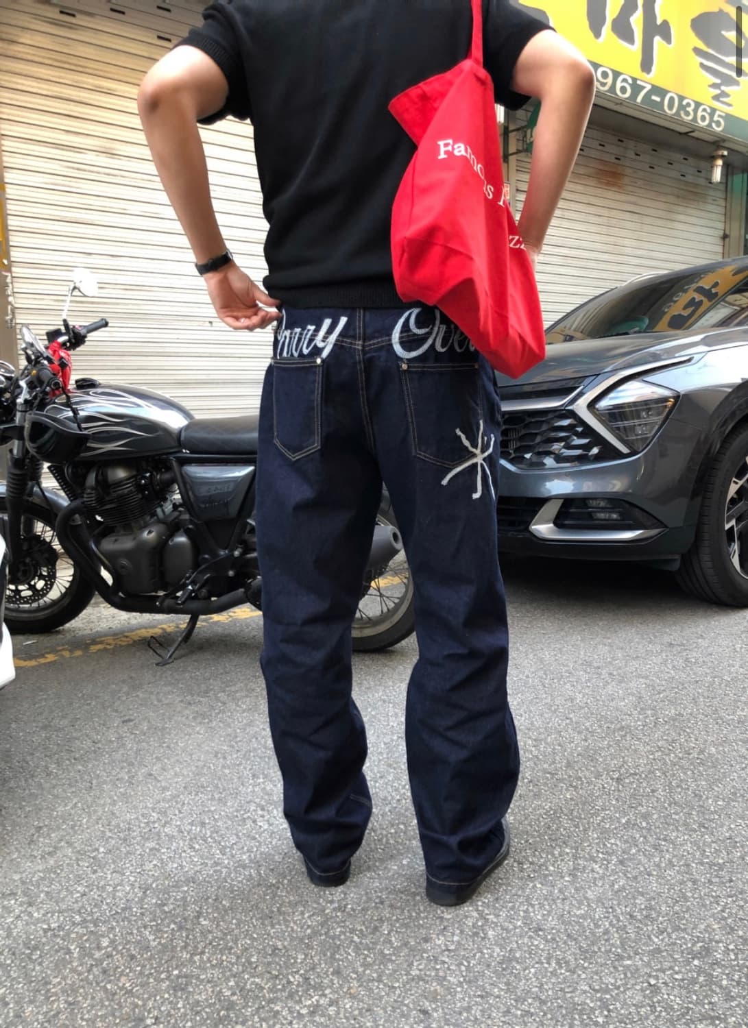 VIDIN 쇼핑몰 모트 캐리오버 스트레이트 데님 L사이즈 판매 상품이미지1