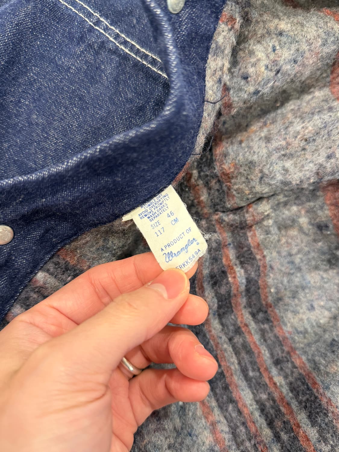 90s Wrangler 랭글러 데님 초어 코트 상품이미지10