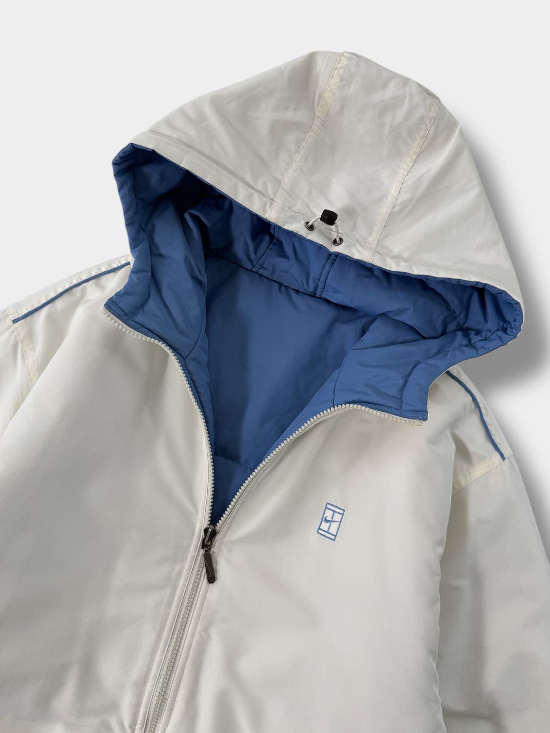 나이키 오버핏 00‘s 양면 리버서블 화이트/하늘 후드 점퍼 상품이미지4