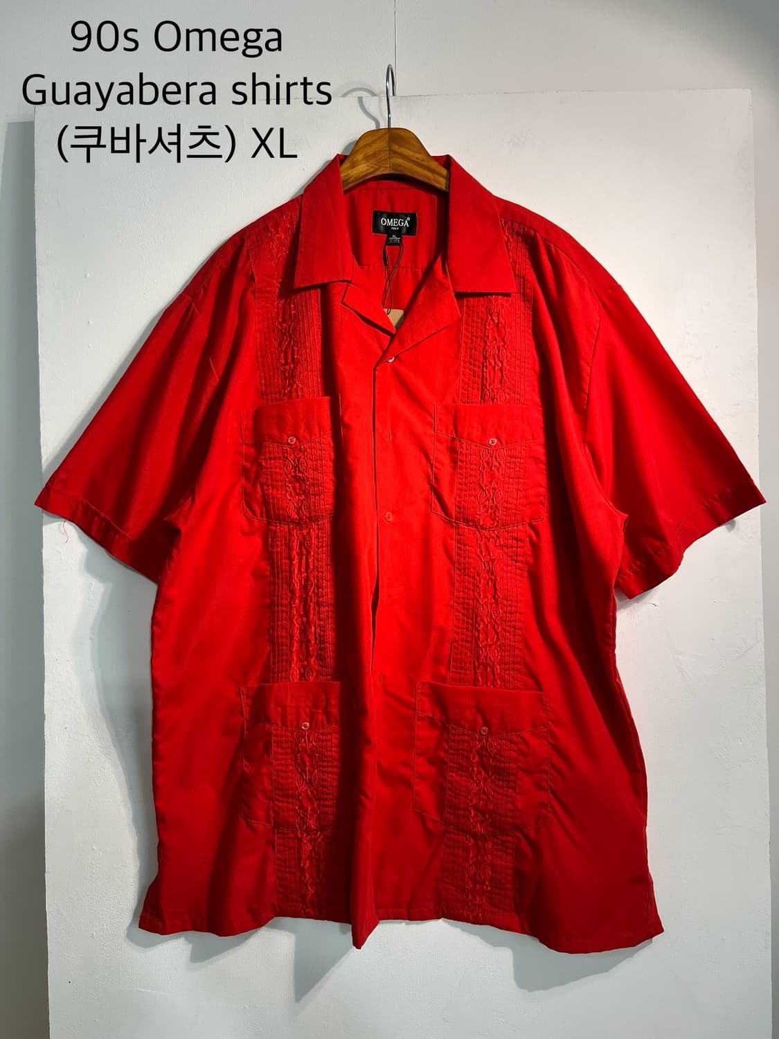 90s Omega Guayabera Shirts (쿠바 셔츠) XL 상품이미지1