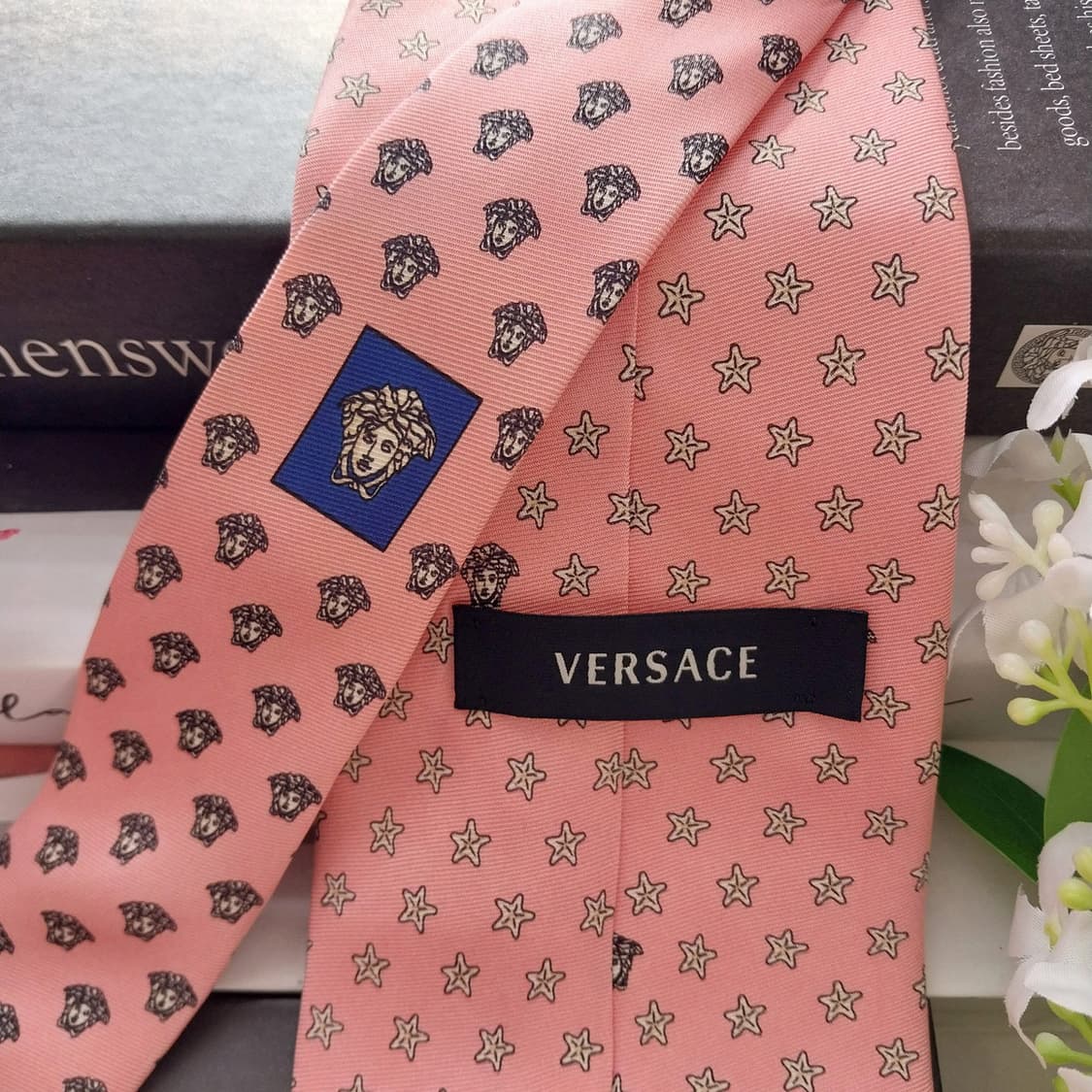 베르사체 실크 메두사 스타 패턴 넥타이 9.6cm A+~A등급 K1554 상품이미지5