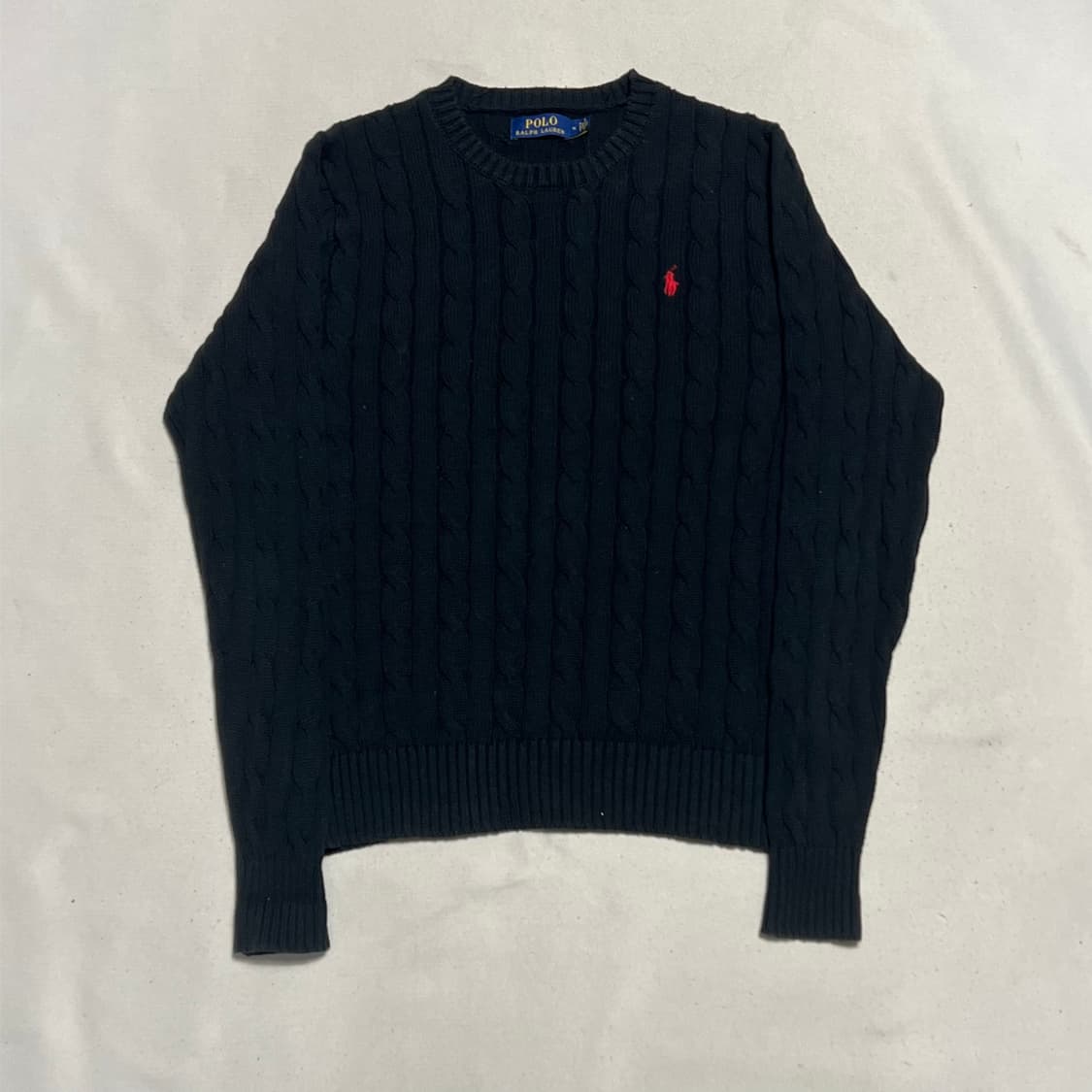 M 폴로랄프로렌 코튼 케이블 블랙 니트 상품이미지2