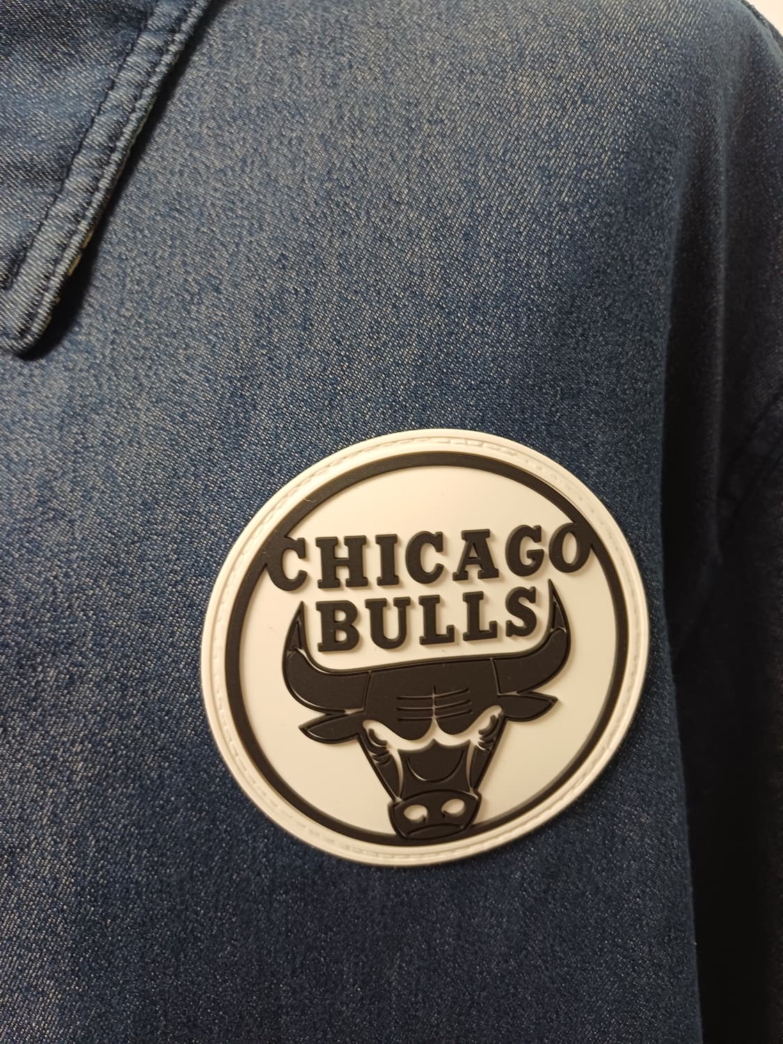 [XL] NBA 시카고 불스 다크 인디고 데님 코치 자켓(트로피컬 안감) 상품이미지6
