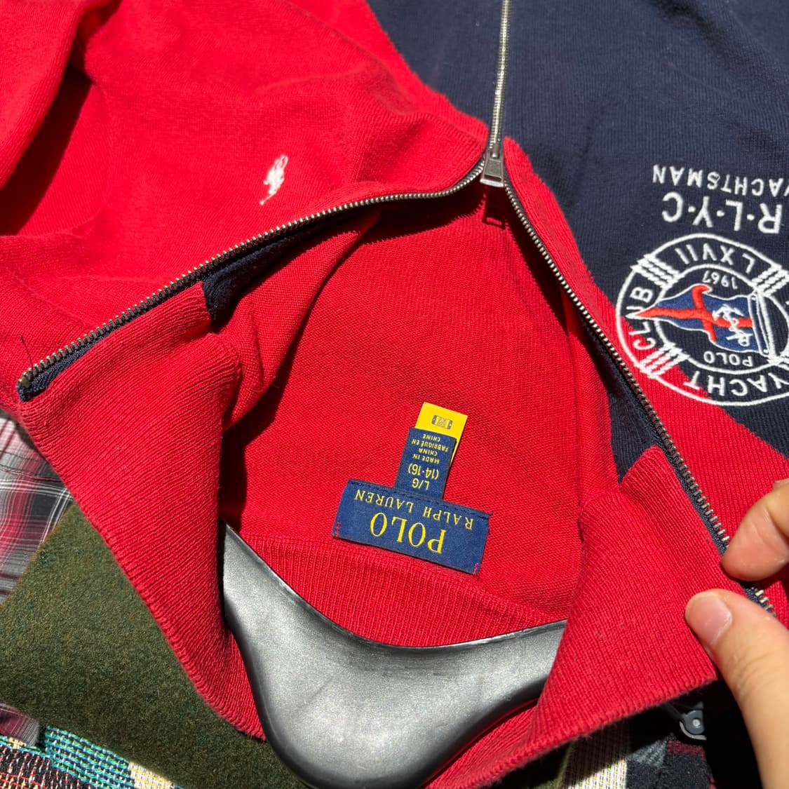 폴로 사선 포인트 니트집업 상품이미지7