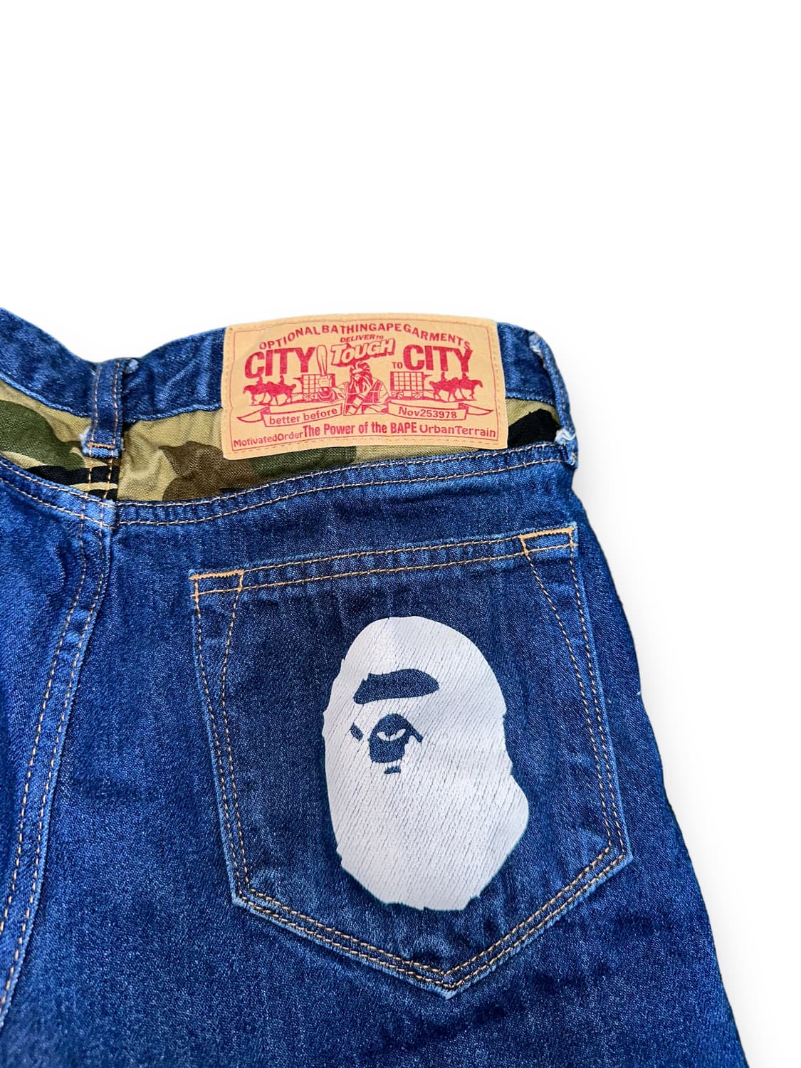 베이프 빅로고 데님 숏팬츠 BAPE 상품이미지3