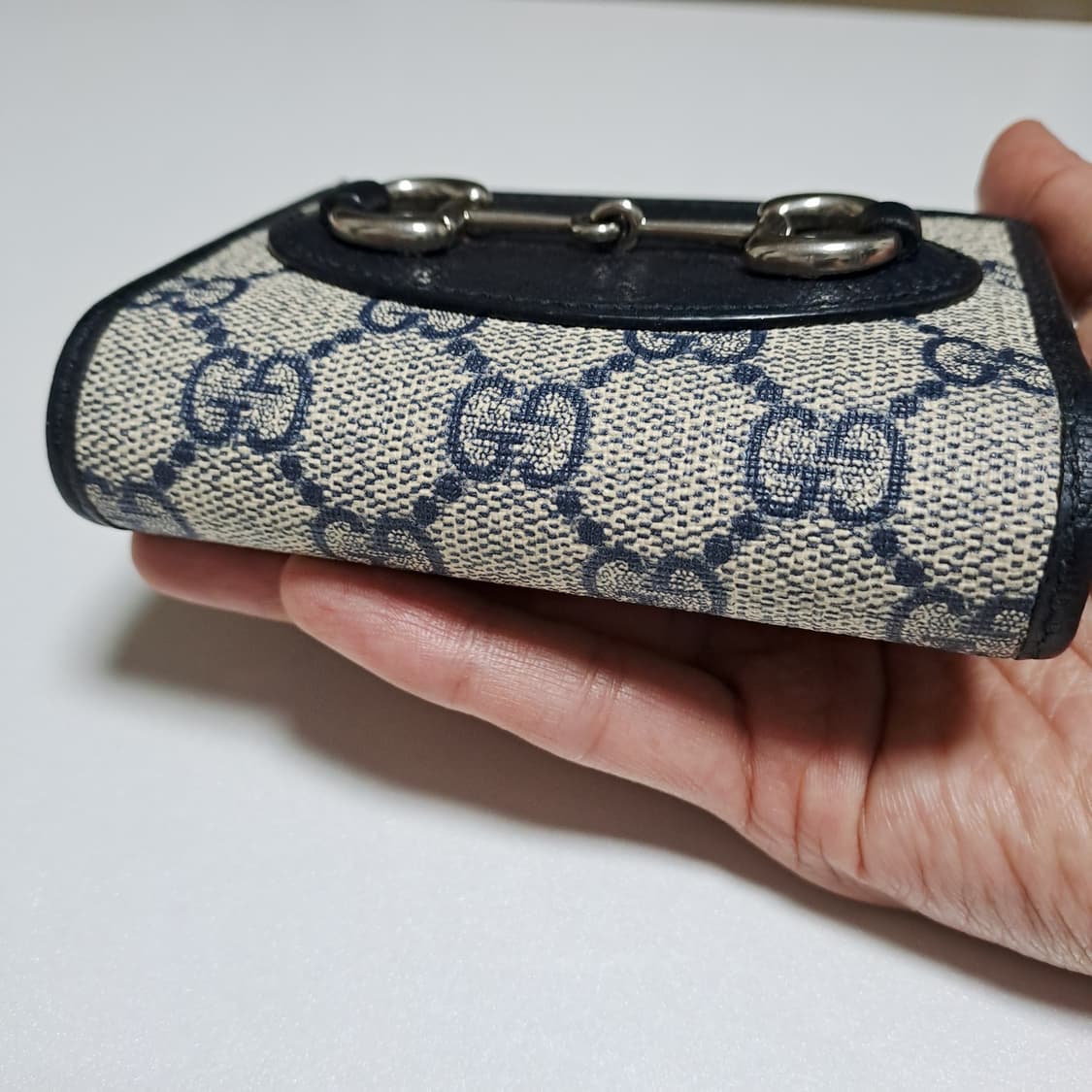 [100%/정품] 구찌 홀스빗 네이비 은장 지갑, 구찌지갑,구찌카드지갑 상품이미지3