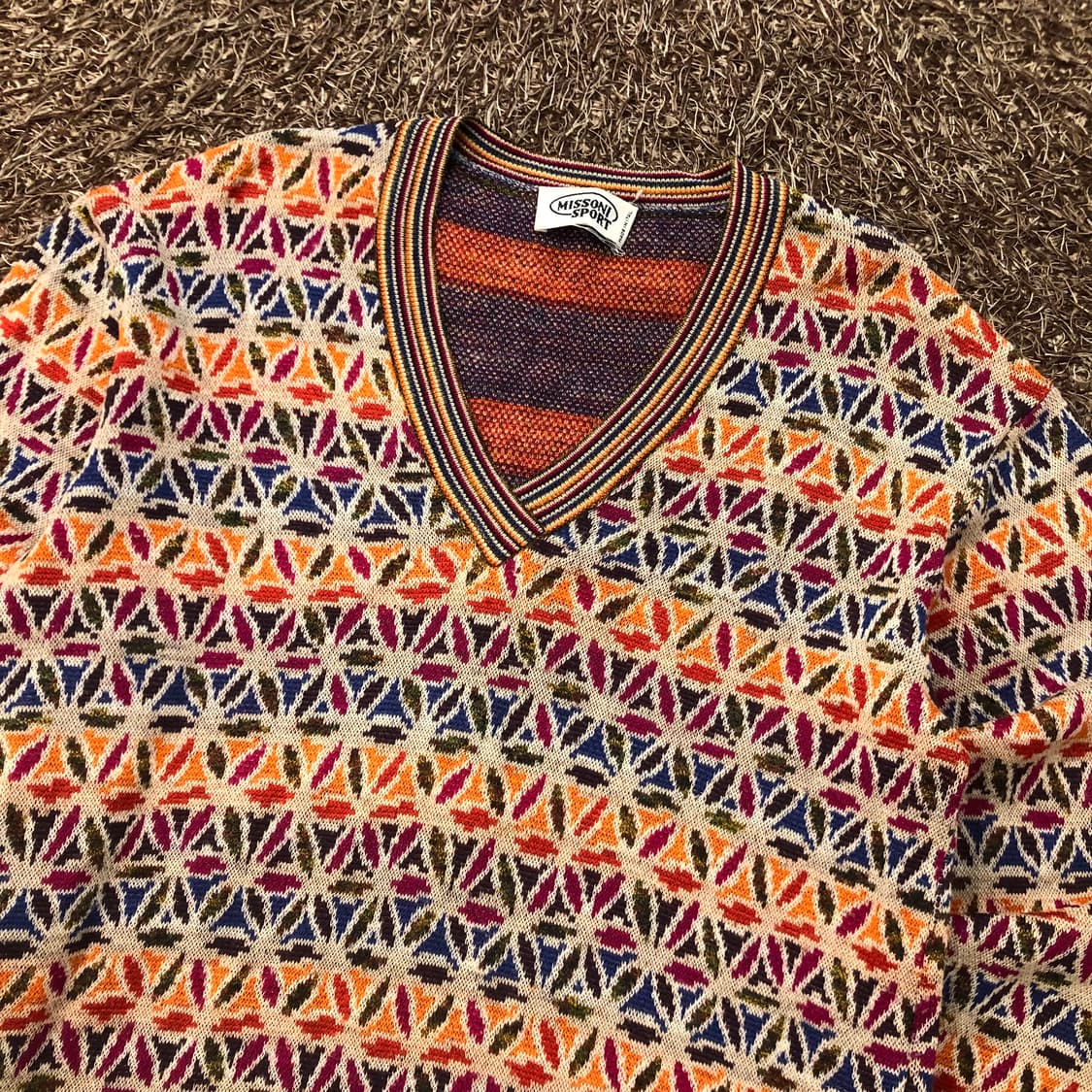 미쏘니 울 멀티컬러 패턴 니트 상품이미지2