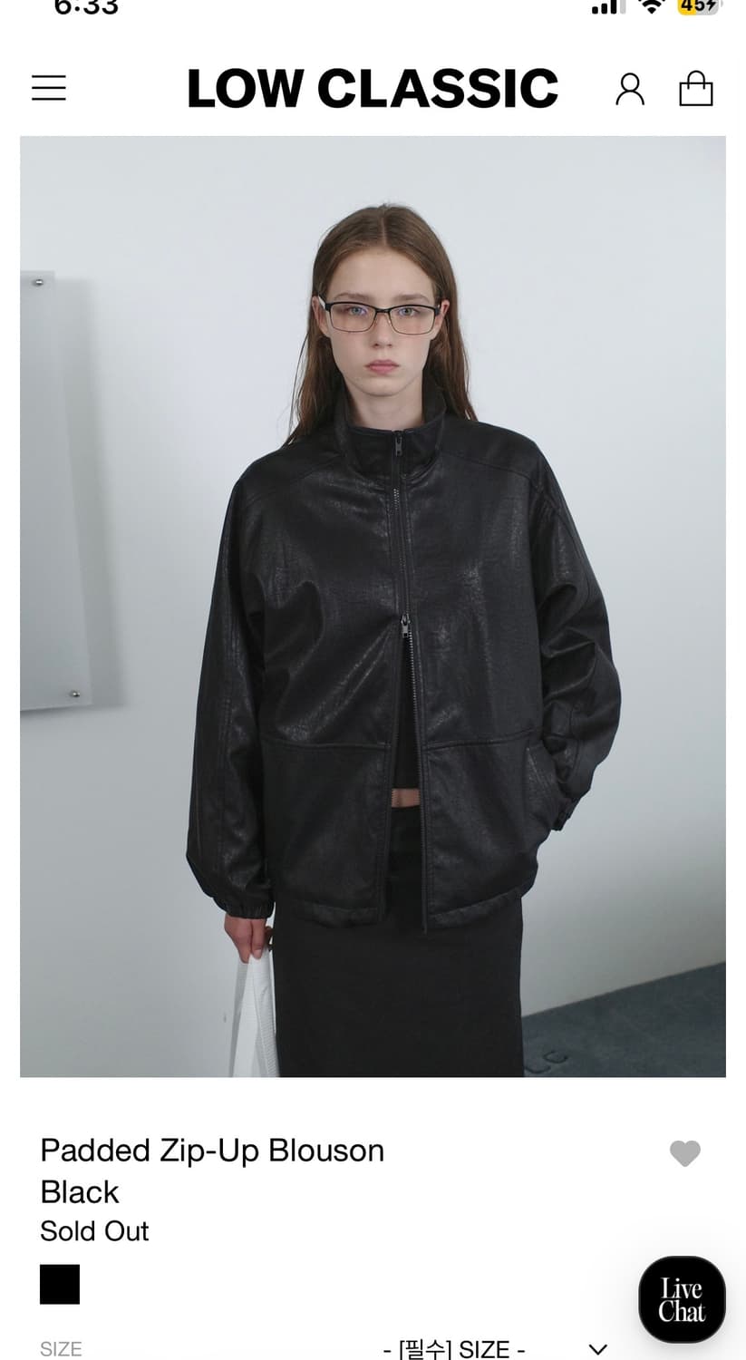 레이 착용)2.27하루 세일!로우클래식 패디드 집업 블루종 M 상품이미지1