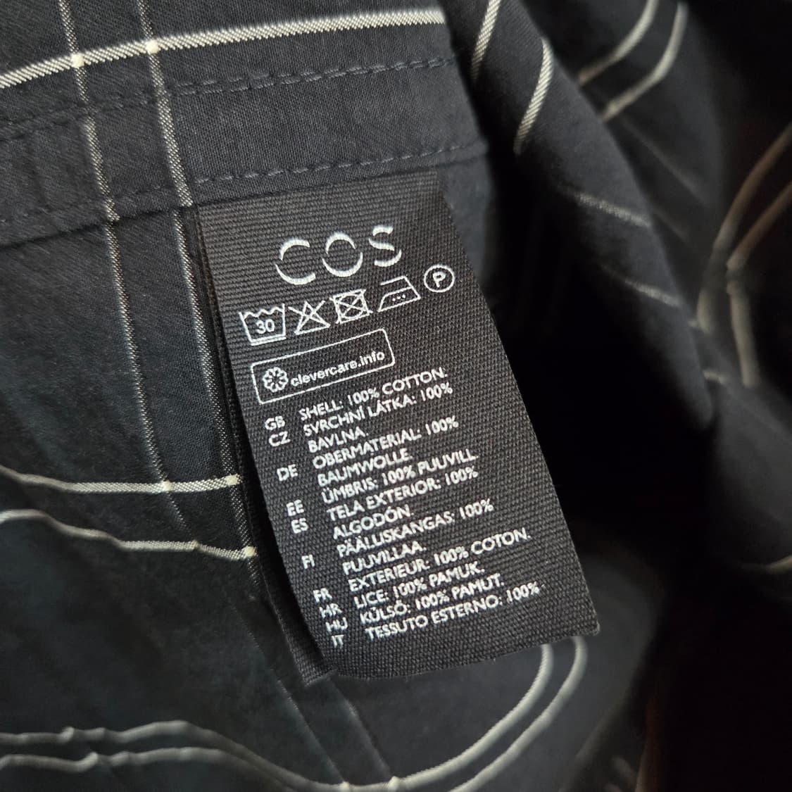 COS 코스 반팔 코튼 체크 셔츠 상품이미지5