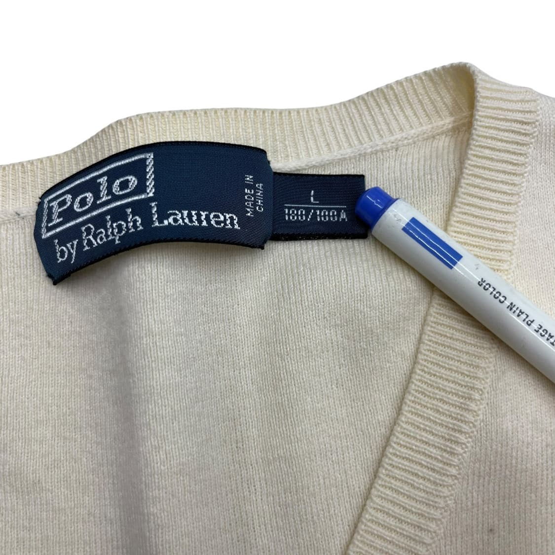 폴로 랄프로렌 네이비포니 아이보리 꽈배기 니트 L 상품이미지5