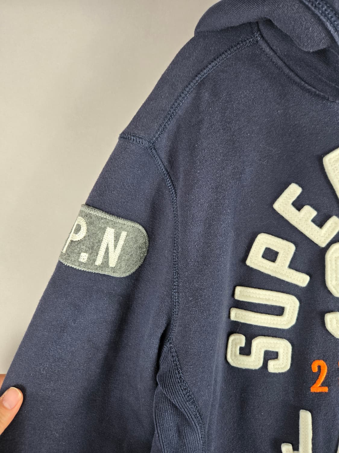 [무료배송]슈퍼드라이 M 남성 기모 후드티 후드 긴팔 티셔츠 상품이미지3