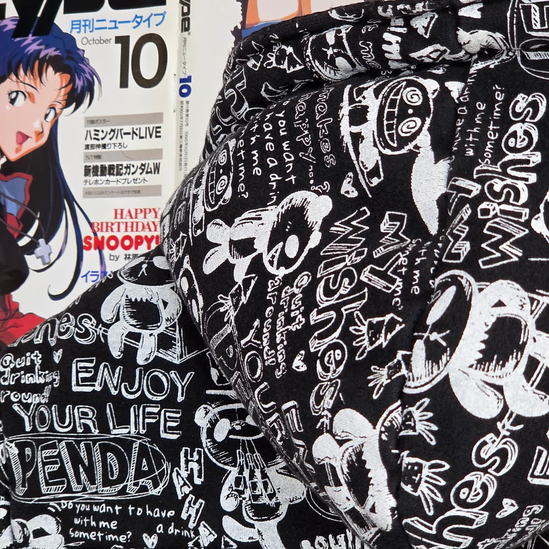 빈티지 레터링 블랙 후드 누빔 베스트 점퍼 상품이미지5