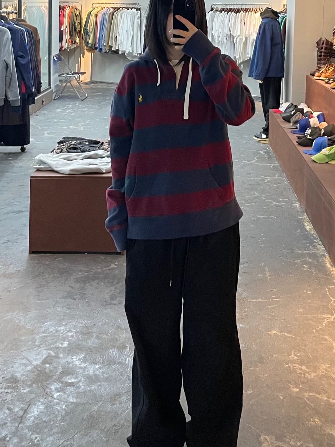 폴로랄프로렌 포니로고 스트라이프 후드럭비셔츠 H1294 상품이미지1