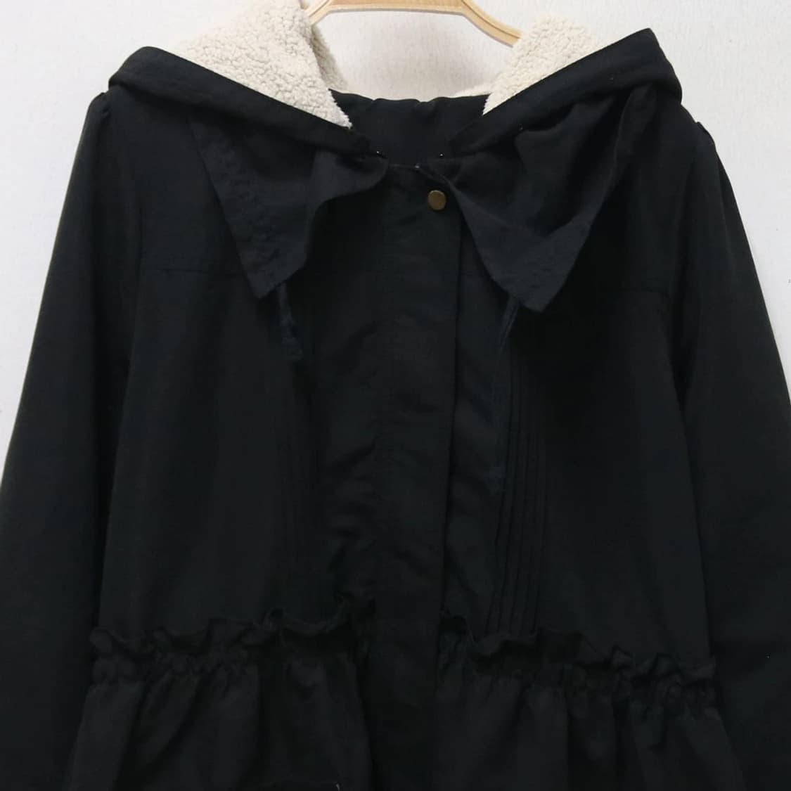 뽀글이 히메갸루 프릴 후드 코트 63622 상품이미지3