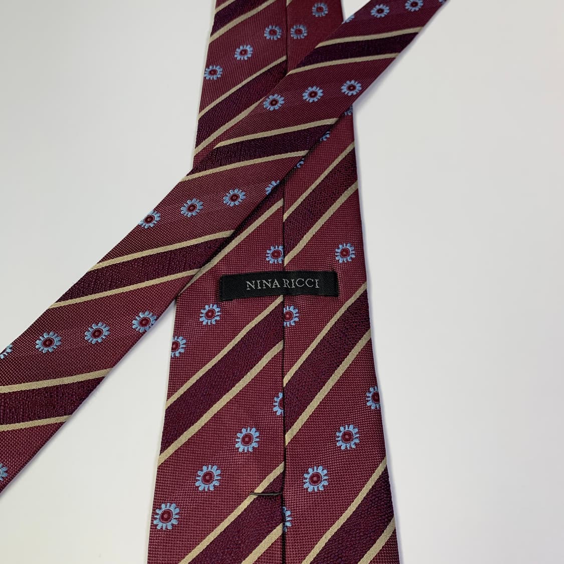 니나리치 명품넥타이 플라워 스트라이프디자인 A+ 최상급 9.3cm 상품이미지5