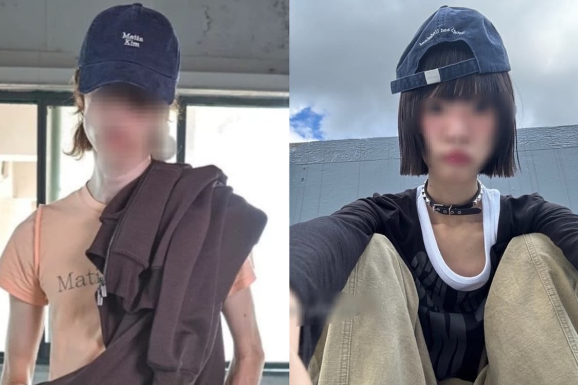 네이비 마뗑킴 미니 로고 볼캡 모자 상품이미지2