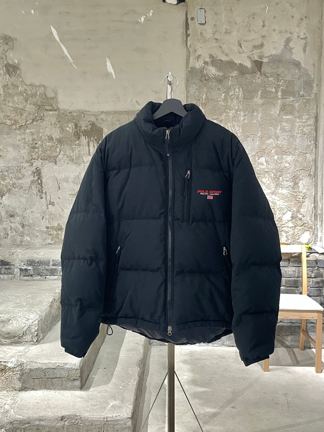 폴로 스포츠 블랙 투 웨이 집업 다운 패딩 상품이미지1