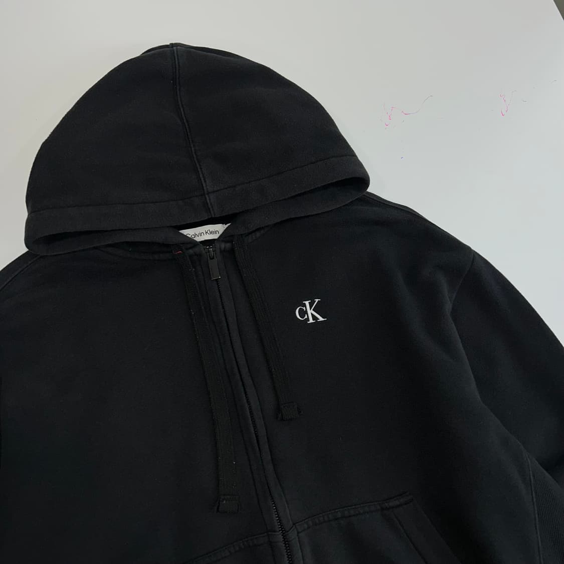 Calvin klein 캘빈클라인 CK로고 블랙 후드집업 상품이미지4